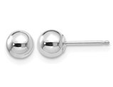 14K White Gold Polished Button Ball 5mm Stud Earrings